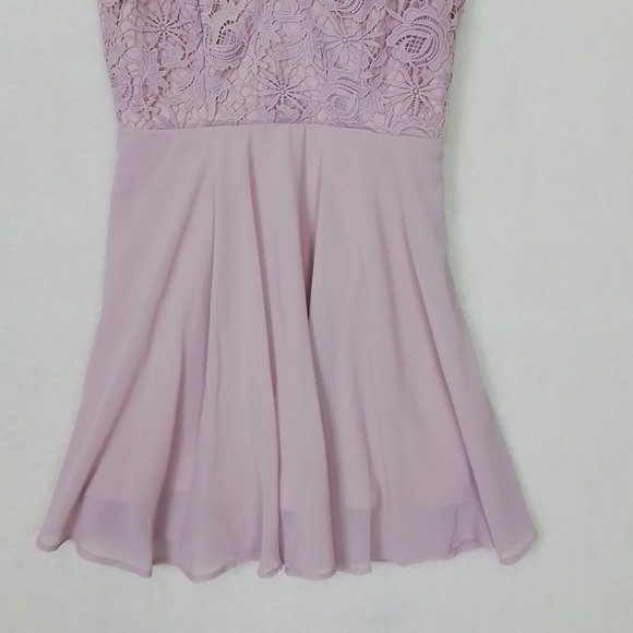 Lulus Mini Dress Pink Sz M Lace Sleeveless Straps Chiffon‎ Prom Special Occasion - Picture 9 of 16